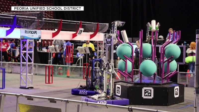 The students were tasked with building 120-lb competitive robots.