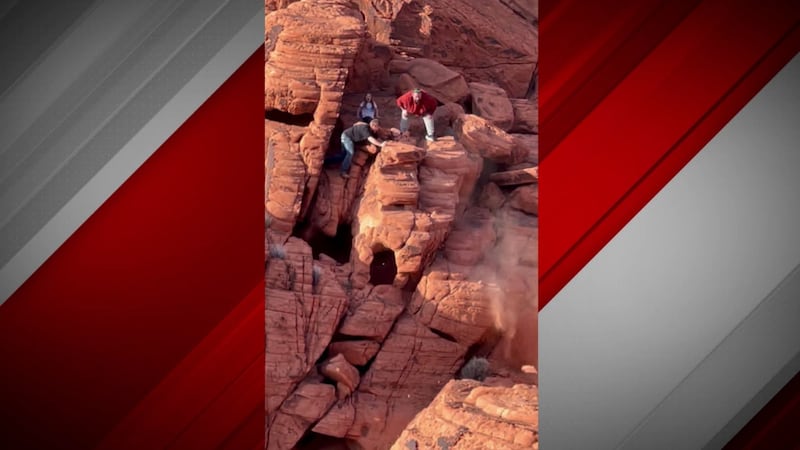 Men caught on camera destroying protected rock formations at Lake Mead National Recreation Area