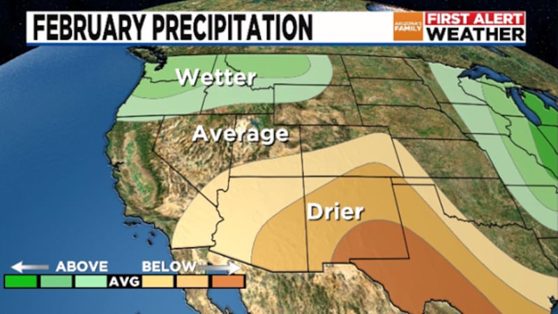 Data from the Climate Prediction Center shows that most of the southwest, including Arizona,...