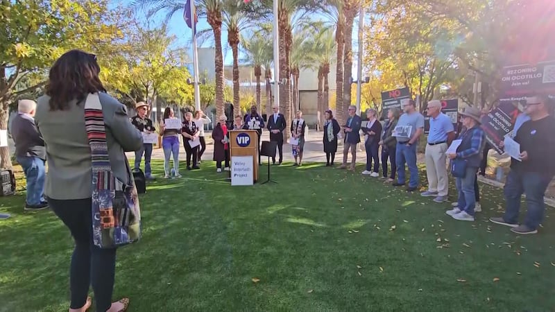 Groups who disagree came out and voiced their opinions on the proposed Sonoran Landings...