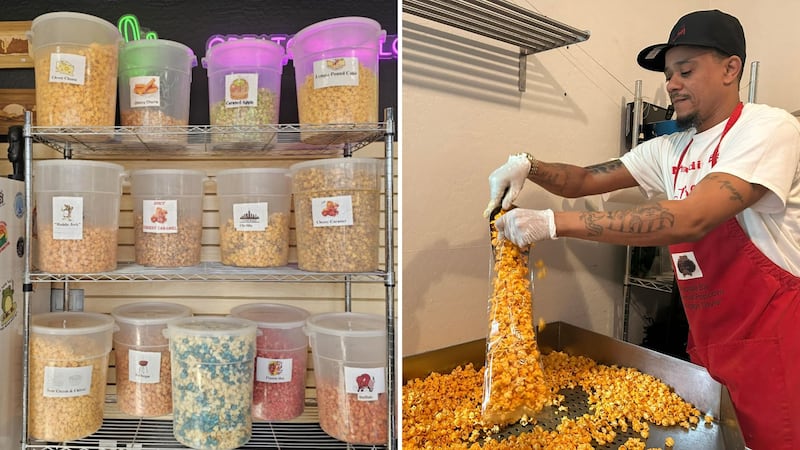 Maddie B’s Chicago Style Popcorn is located in downtown Phoenix near 7th and Roosevelt streets.